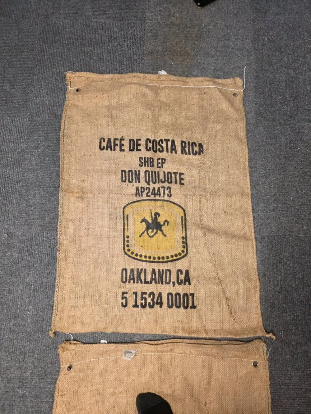 Home Decor - Coffee Brand Burlap Sacks - Lot of 2 - Size 40